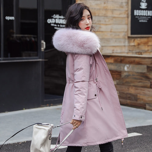 Whoholl Brand New Women Long Coat Autumn Winter Warm Velvet Thicken Faux Fur Coats Parka Female Solid Big Pocket Jacket Outwear