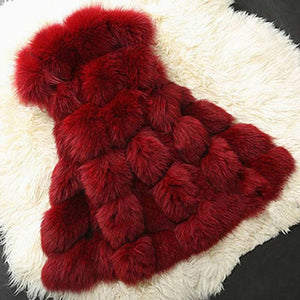 Thick & Warm Women Faux Fox Fur Coat Autumn & Winter Fake Fox Fur Vest & Coat Fashion Gray Black Red Fur Jacket Peludos Mujer