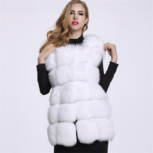 Load image into Gallery viewer, Thick &amp; Warm Women Faux Fox Fur Coat Autumn &amp; Winter Fake Fox Fur Vest &amp; Coat Fashion Gray Black Red Fur Jacket Peludos Mujer