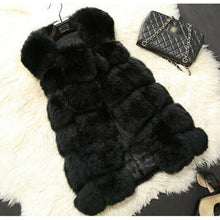 Load image into Gallery viewer, Thick &amp; Warm Women Faux Fox Fur Coat Autumn &amp; Winter Fake Fox Fur Vest &amp; Coat Fashion Gray Black Red Fur Jacket Peludos Mujer