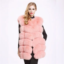 Load image into Gallery viewer, Thick &amp; Warm Women Faux Fox Fur Coat Autumn &amp; Winter Fake Fox Fur Vest &amp; Coat Fashion Gray Black Red Fur Jacket Peludos Mujer