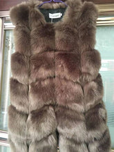 Load image into Gallery viewer, Thick &amp; Warm Women Faux Fox Fur Coat Autumn &amp; Winter Fake Fox Fur Vest &amp; Coat Fashion Gray Black Red Fur Jacket Peludos Mujer