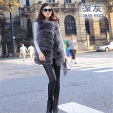 Load image into Gallery viewer, Thick &amp; Warm Women Faux Fox Fur Coat Autumn &amp; Winter Fake Fox Fur Vest &amp; Coat Fashion Gray Black Red Fur Jacket Peludos Mujer