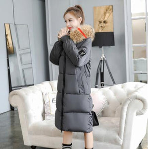 2019 Women Winter Large Fur Hooded Parkas Female Thick Warm Cotton Coat Women Wadded Winter Jackets Outwear Plus Size 7XL C812