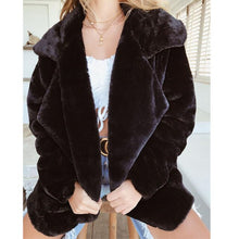 Load image into Gallery viewer, New Women Warm Autumn Fleece Fur Coat Overcoat Outwear Turn Down Collar Cardigan Loose Coats Plus Size