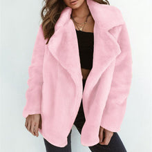 Load image into Gallery viewer, New Women Warm Autumn Fleece Fur Coat Overcoat Outwear Turn Down Collar Cardigan Loose Coats Plus Size