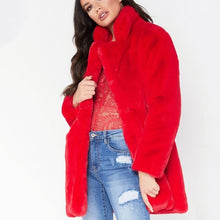 Load image into Gallery viewer, Faux Fur Coat Women Long Sleeve Thick Warm Flurry Jackets Plus Size Coat Winter Black Yellow Pink Red Fur Coats Fall шуба