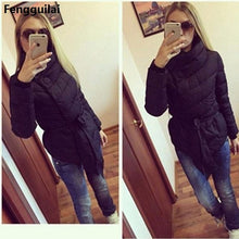 Load image into Gallery viewer, New Arrival Autumn Winter Women Jackets Long Length Fashion Solid With Pockets Turtleneck Down Parkas Casual Warm Coat 3 Color