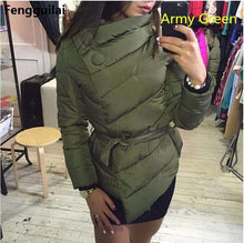 Load image into Gallery viewer, New Arrival Autumn Winter Women Jackets Long Length Fashion Solid With Pockets Turtleneck Down Parkas Casual Warm Coat 3 Color