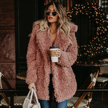 Load image into Gallery viewer, Jocoo Jolee Fluffy Faux Fur Coat Women Thicken Winter Fake Fur Pink Black Coat Female Fashion Streetwear Cardigan Outerwear