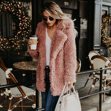 Load image into Gallery viewer, Jocoo Jolee Fluffy Faux Fur Coat Women Thicken Winter Fake Fur Pink Black Coat Female Fashion Streetwear Cardigan Outerwear